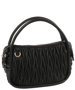 Puffy Chevron Quilted Tote Crossbody Bag LP105-Z BLACK